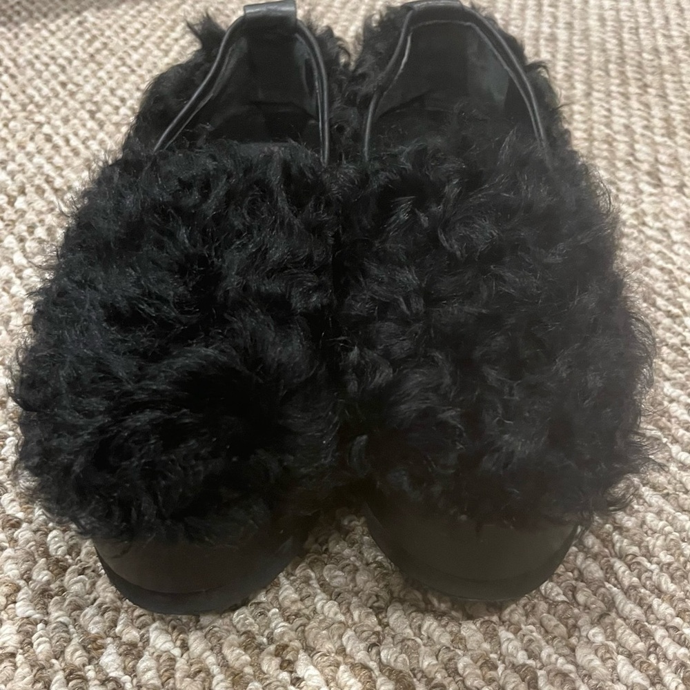 New Baldan leather fur low wedge heel size 39  US 8.5